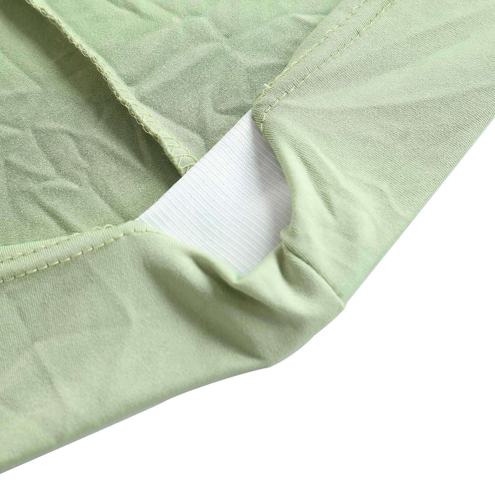 Spandex 24"-32" Round Cocktail Table Cover Sage Green - Easy to Maintain Stretch Fitted Highboy Tablecloth