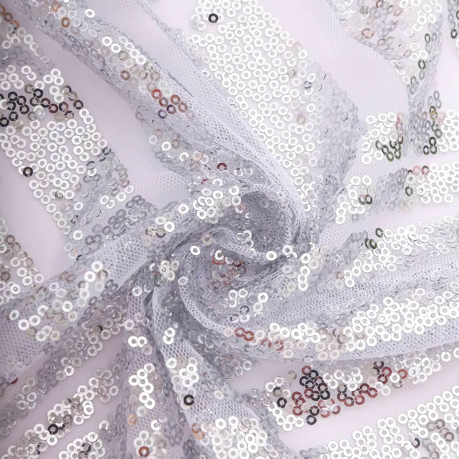 Sequin Napkins 20"x20" Silver - Diamond Pattern Reusable Napkin