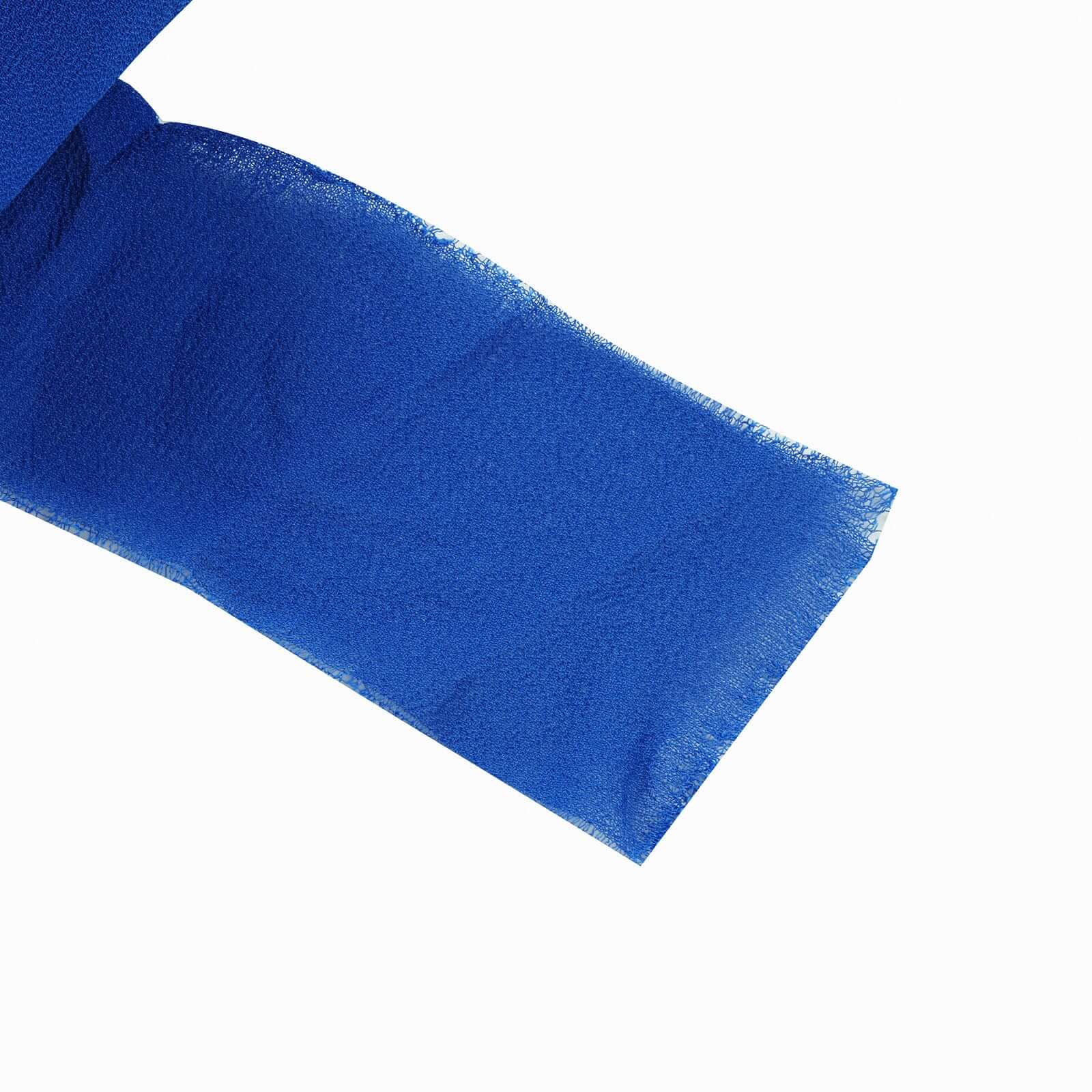 2 Pack 6yd Royal Blue Silk-Like Chiffon Linen Ribbon Roll For Bouquets, Wedding Invitations Gift Wrapping