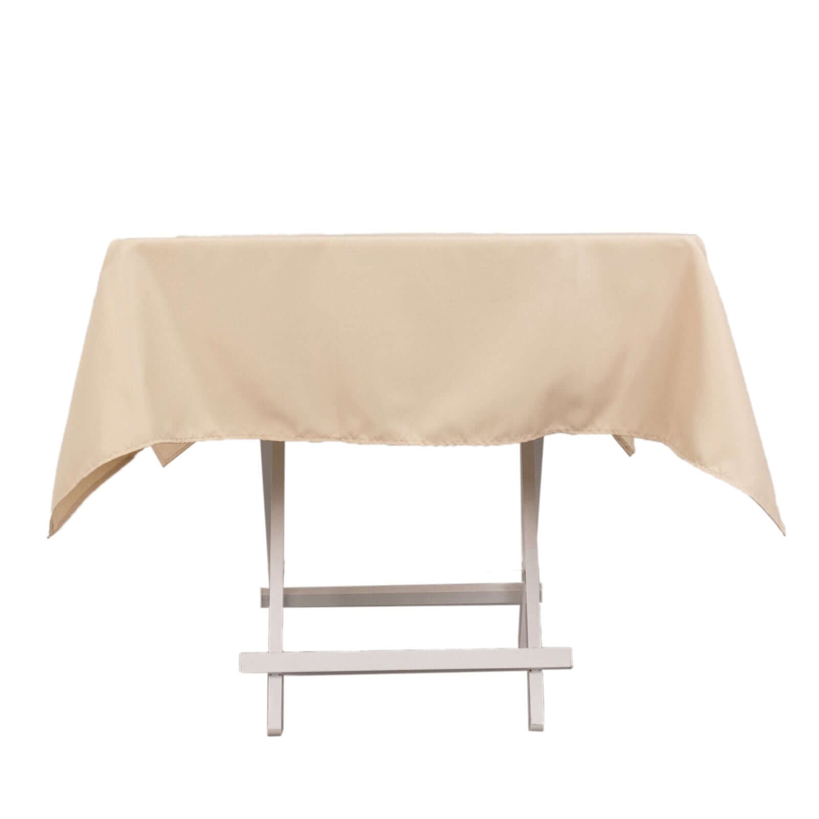 Premium Polyester 54"x54" Square Tablecloth Beige - Stain and Wrinkle-Resistant 220GSM Table Cover