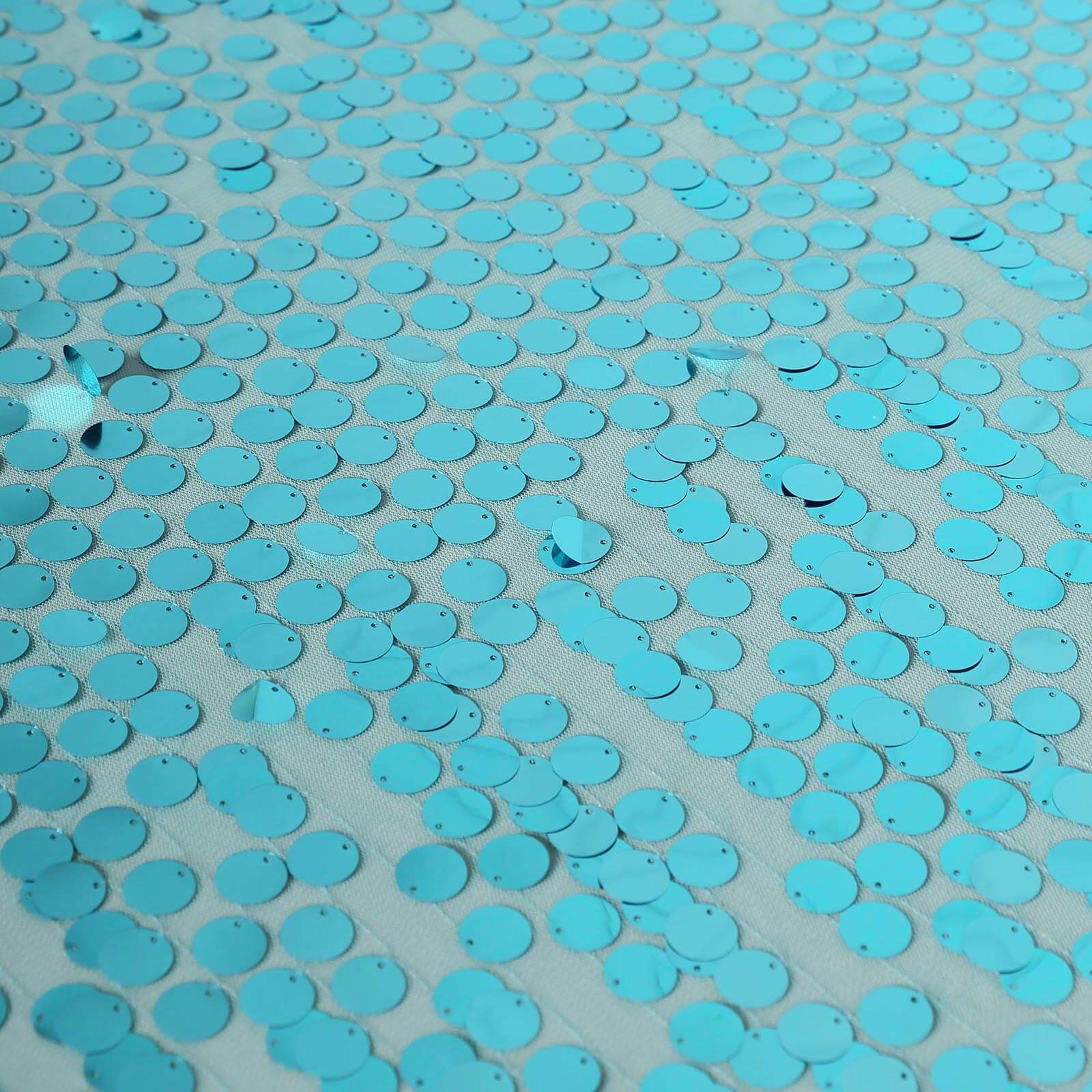 Sequin 90"x156" Rectangle Tablecloth Turquoise - Seamless Big Payette Table Cover