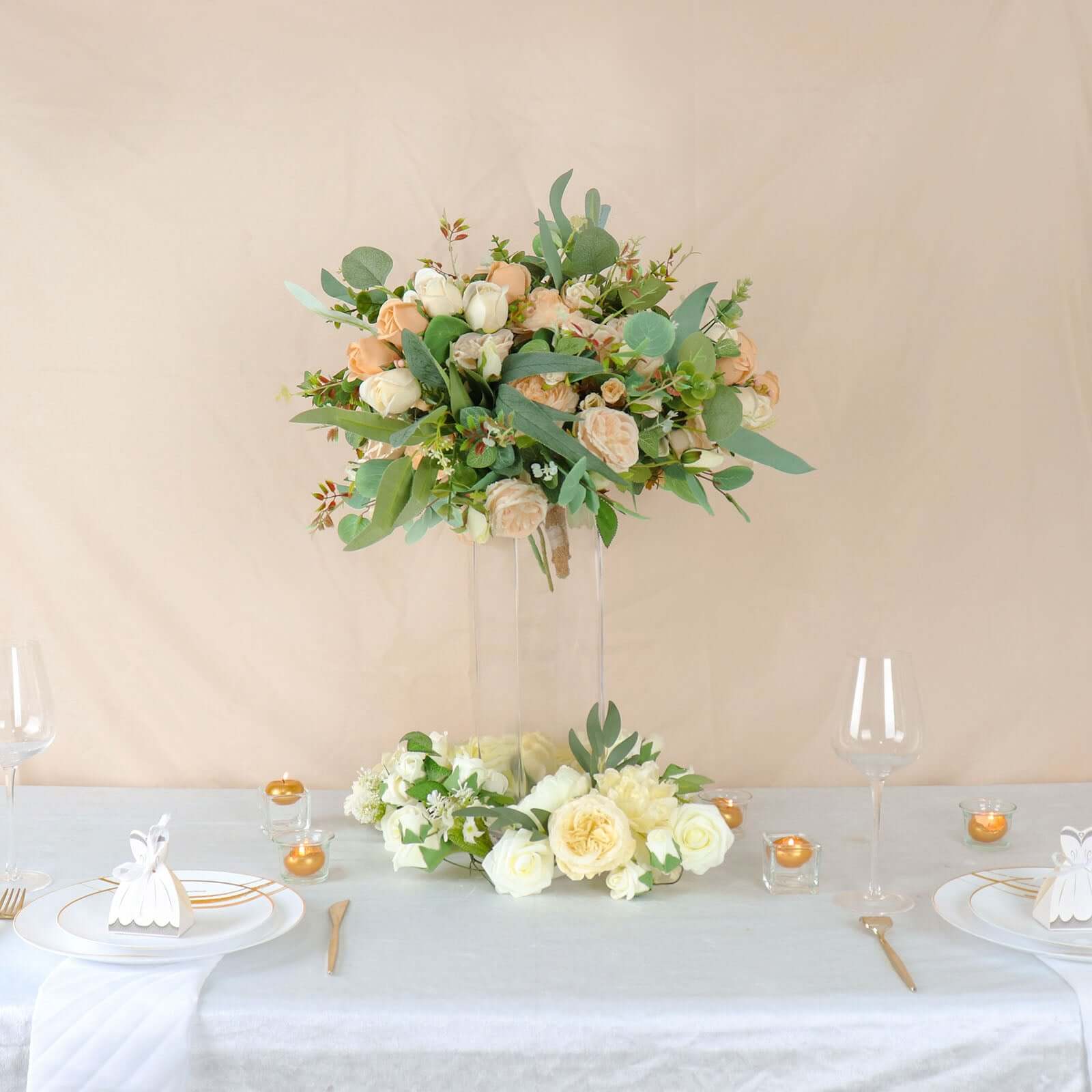 6-Pack Glass Cylinder Vases Square Clear - Durable Heavy Duty Floral Centerpieces for Weddings 16"