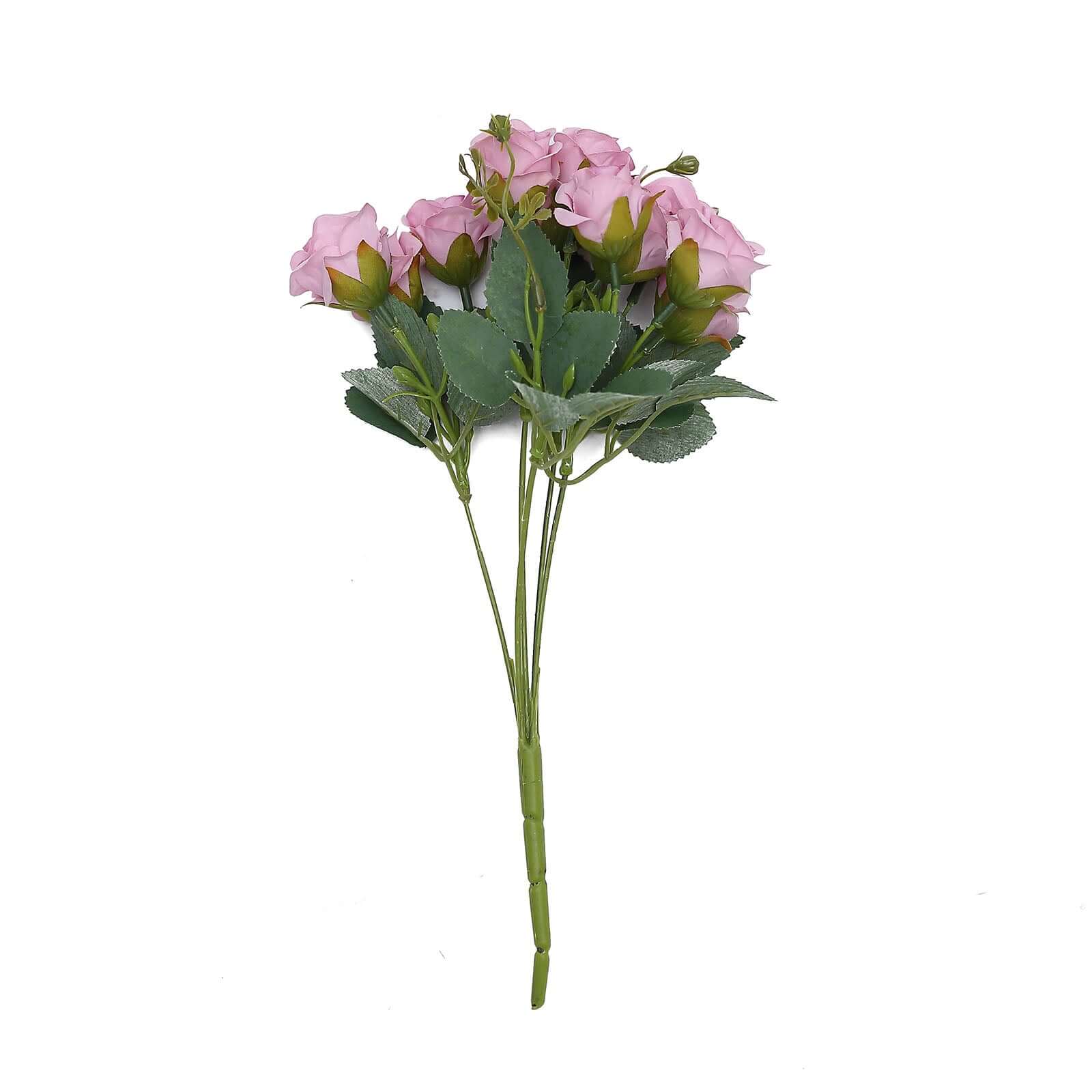 2 Pack 12" Lavender Lilac Artificial Open Rose Flower Arrangements, Small Faux Floral Bouquets