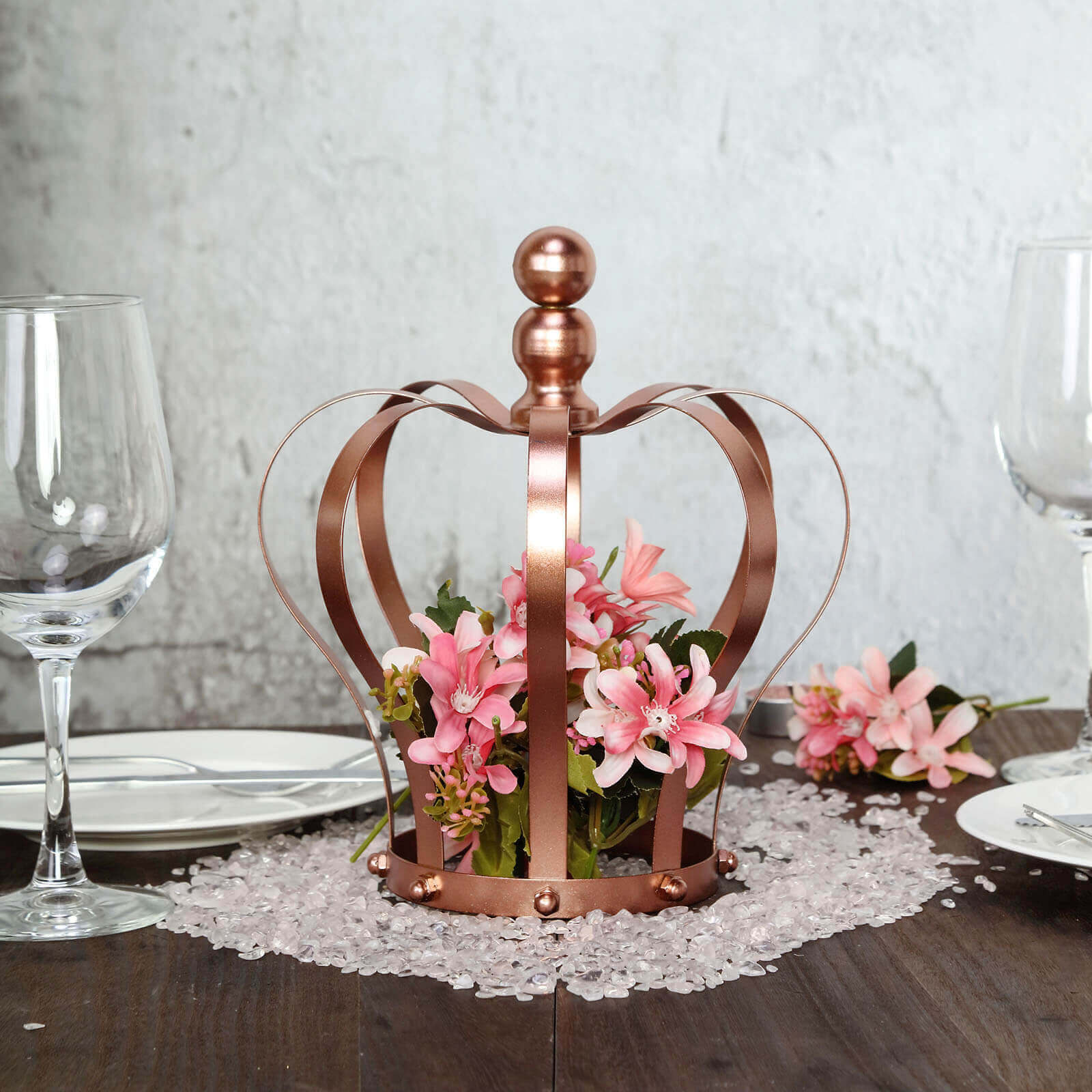 Metal Royal Crown Cake Topper Rose Gold - Sophisticated Wedding Cake Centerpiece Decor for Themed Events 9"