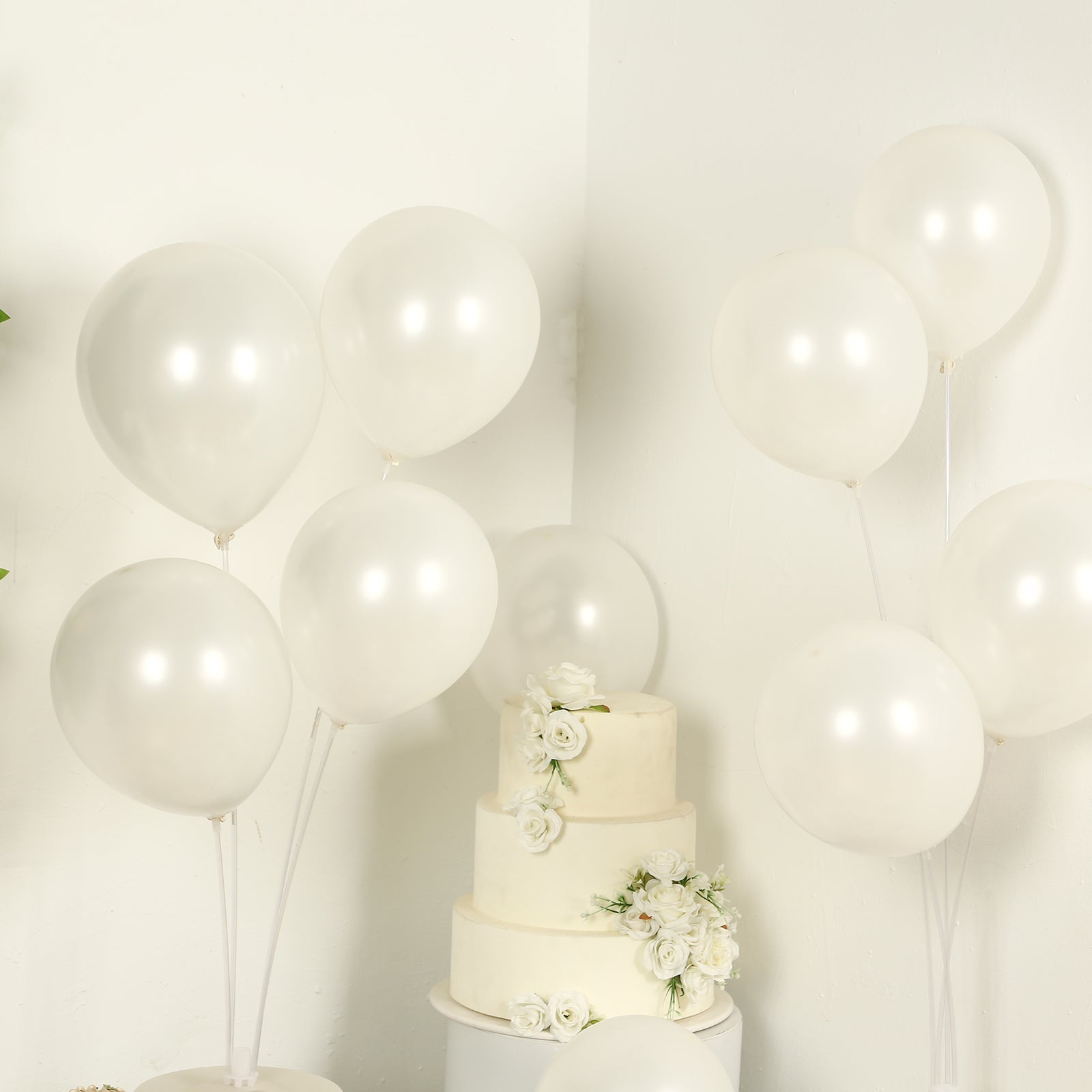 50 Pack White Biodegradable Balloons, 12" Thickened Extra Strong Eco-friendly Latex Helium Party Balloons
