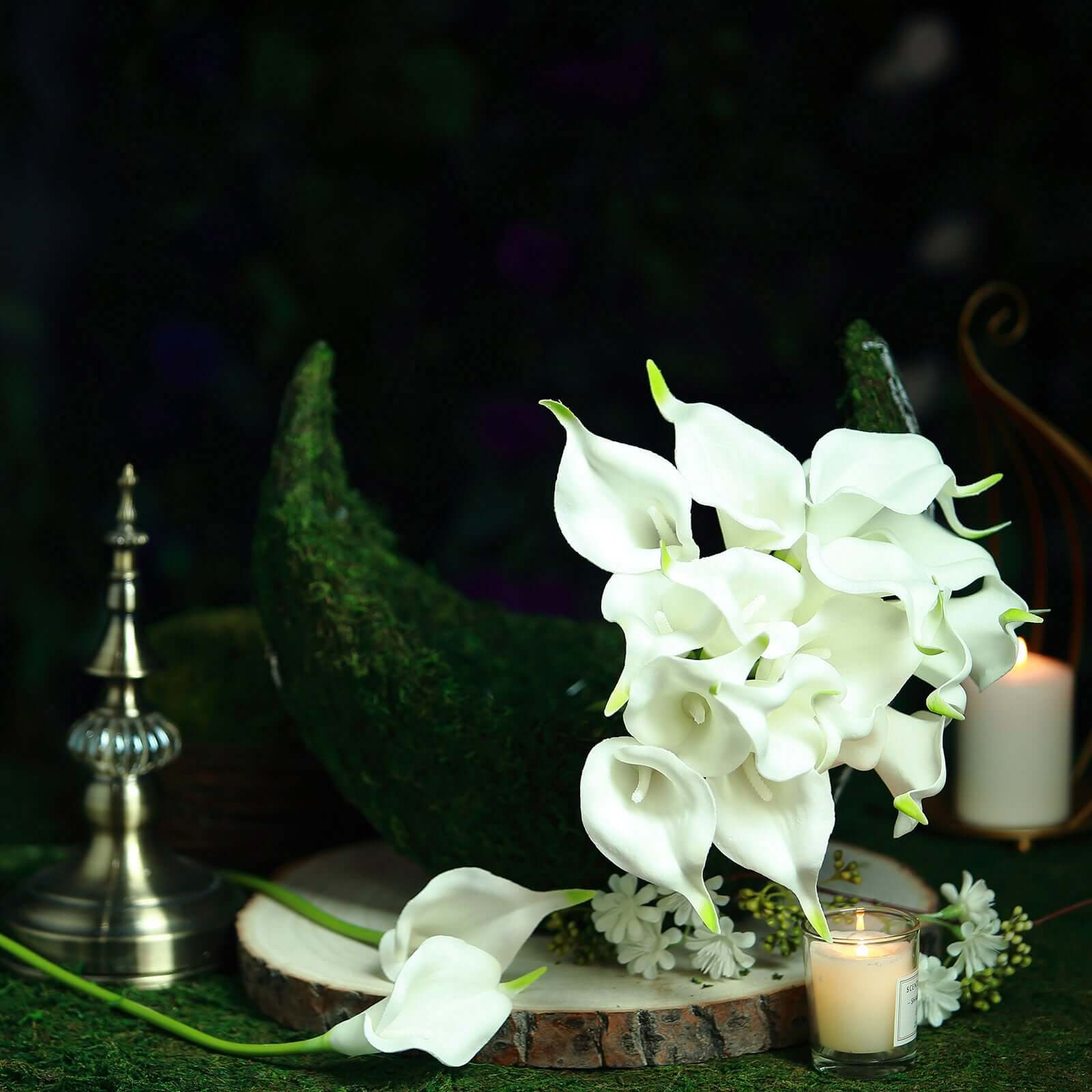 20 Stems 14" White Artificial Poly Foam Calla Lily Flowers