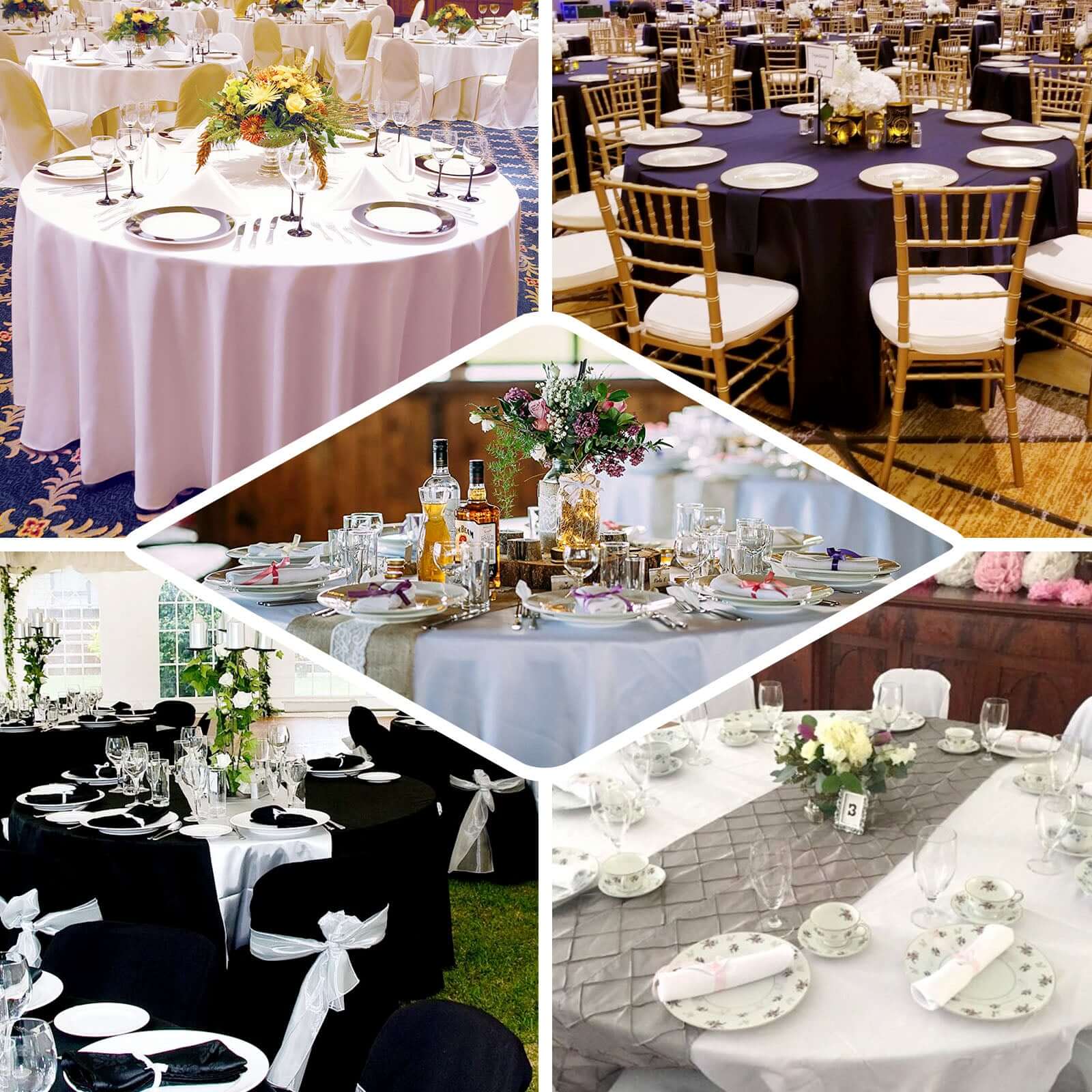 100% Cotton 120" Round Tablecloth White Linen - Seamless, Soft & Breathable Table Cover