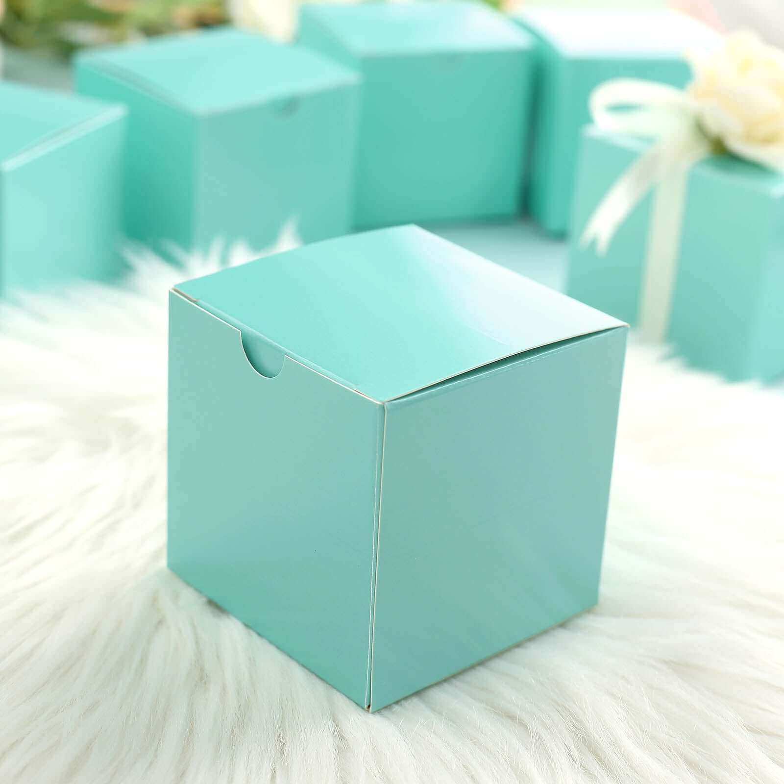 100 Pack 3" Easy DIY Turquoise Party Shower Favor Candy Gift Boxes