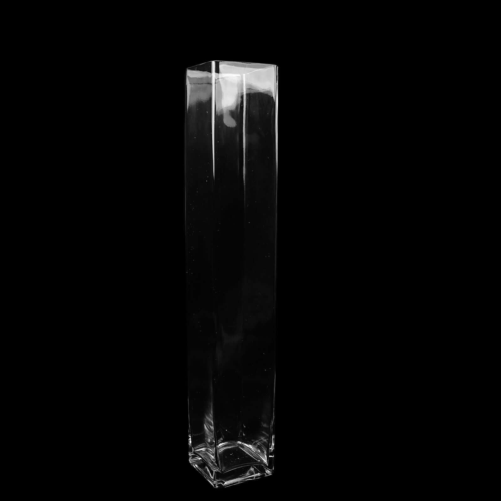 2-Pack Glass Cylinder Vases Square Clear - Durable Heavy Duty Floral Centerpieces for Weddings 28"