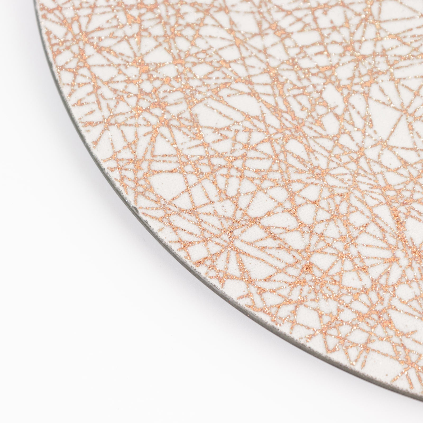 6-Pack Acrylic Round Charger Plates 13" in Rose Gold with Glitter Abstract Lines Pattern, Decorative Dinner Party Charger Tableware