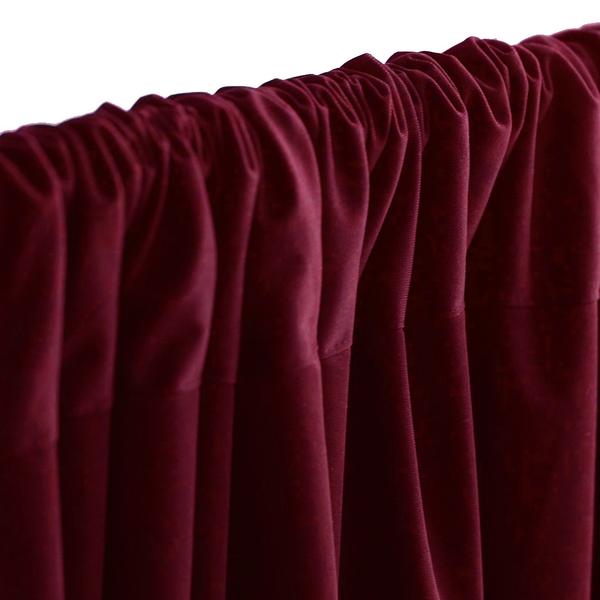2 Pack Burgundy Scuba Polyester Event Curtain Drapes, Durable Flame Resistant Backdrop Event Panels Wrinkle Free with Rod Pockets - 10ftx10ft