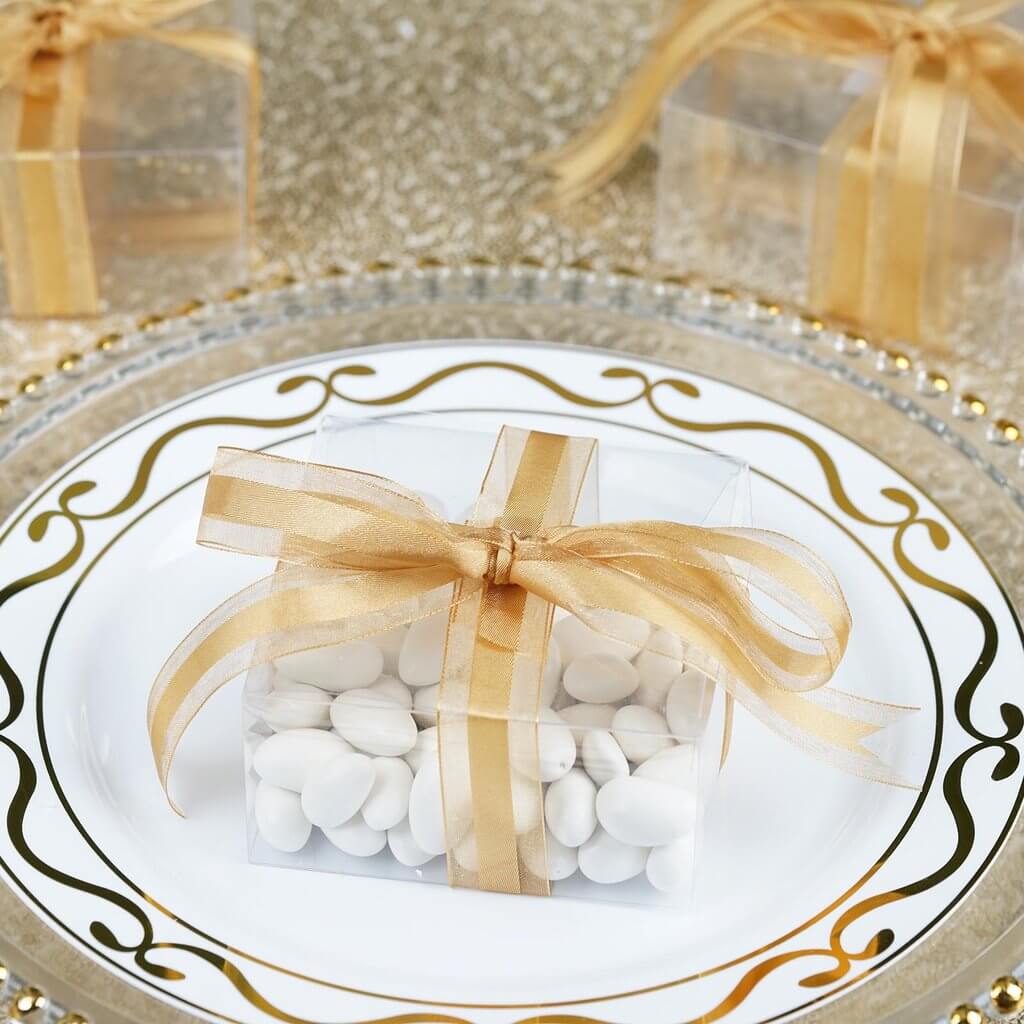 25 Pack 4"x4"x2" Clear Cake Cupcake Party Favor Gift Boxes, DIY