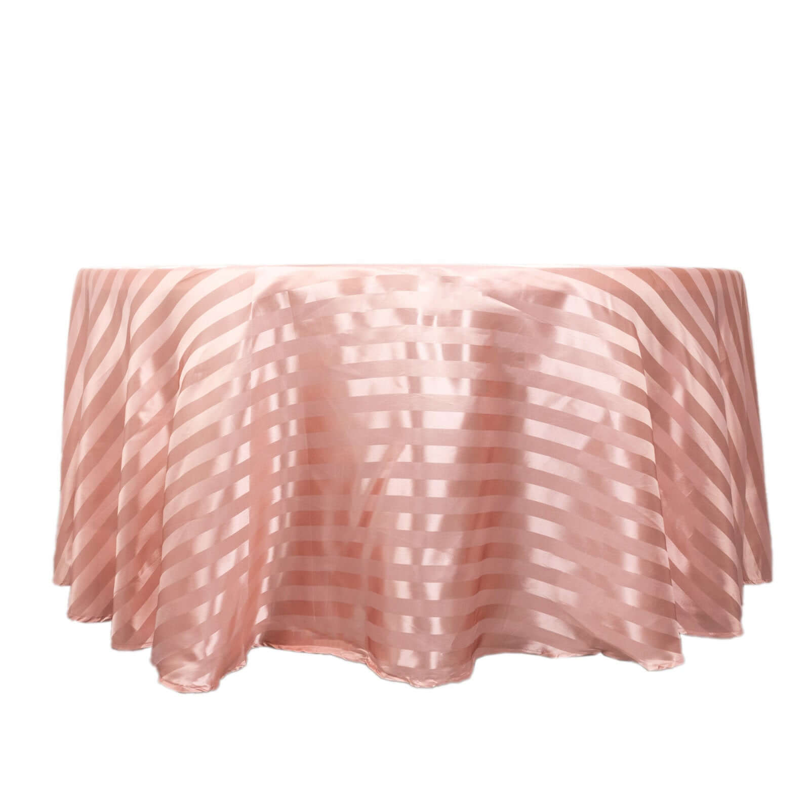 Satin Striped 120" Round Tablecloth Dusty Rose Satin Stripe - Silky Smooth Seamless Table Cover