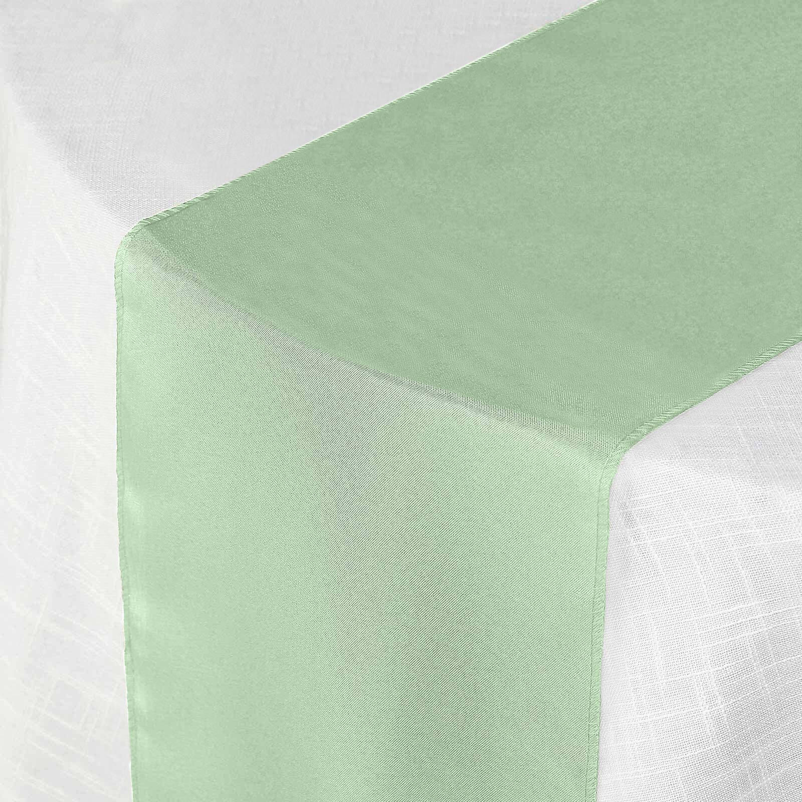 Polyester 12"x108" Table Runner Sage Green - Durable & Wrinkle-Resistant Table Decor