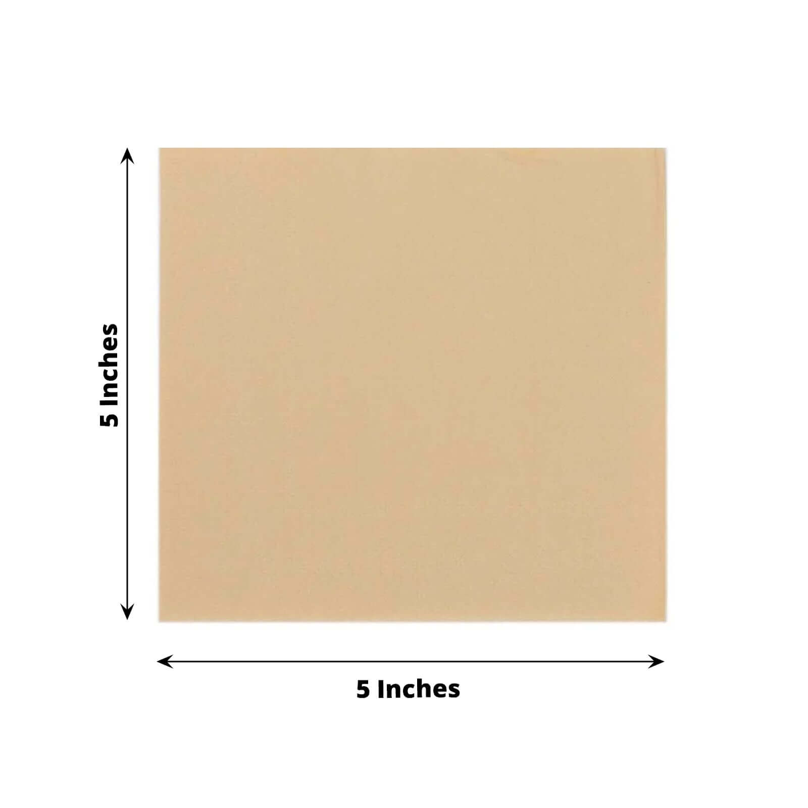 50-Pack Paper Beverage Napkins Beige - 2 Ply Disposable Soft 18GSM Cocktail Napkins 5"x5"