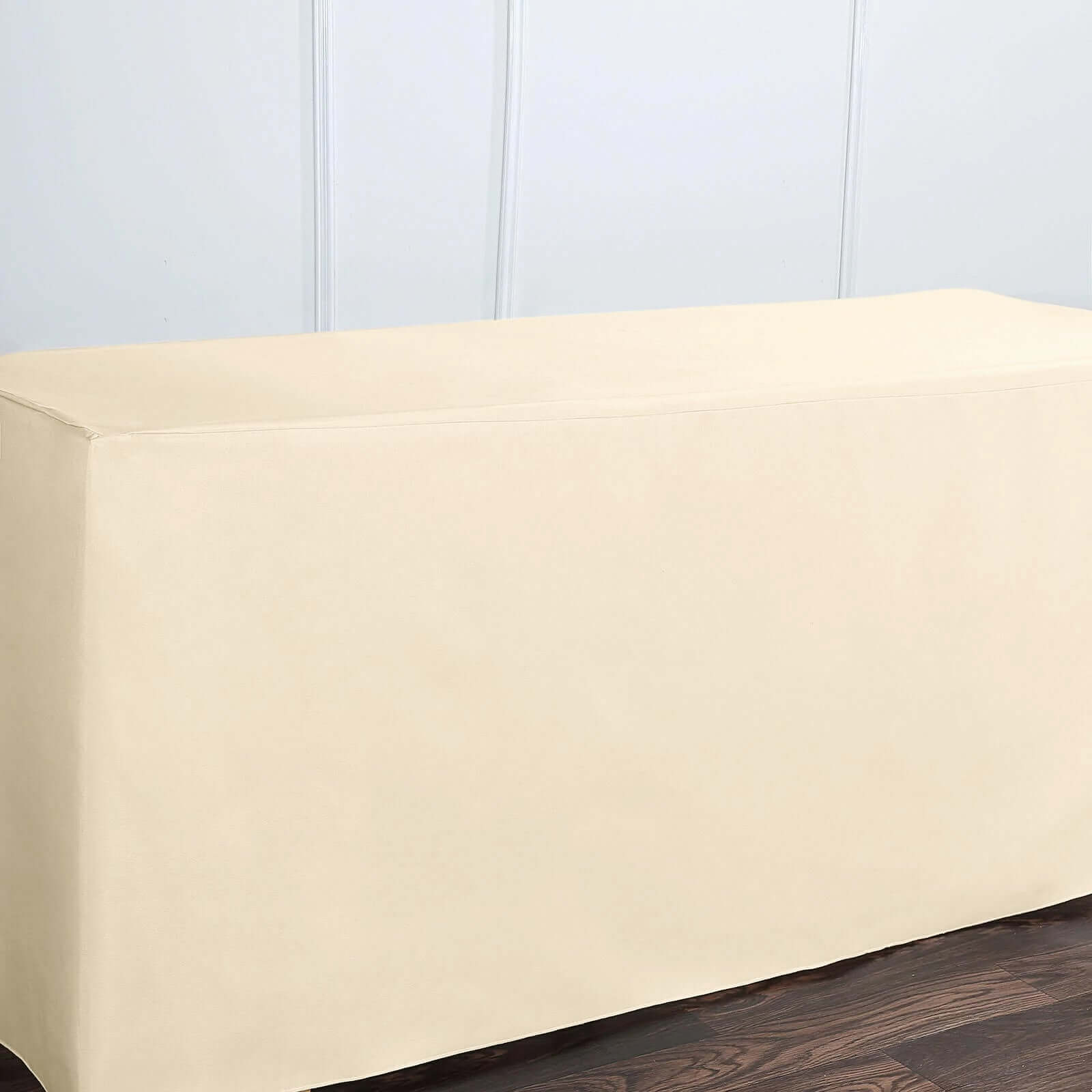 Fitted Polyester 72"x30" Rectangle Tablecloth Beige - Durable Table Cover