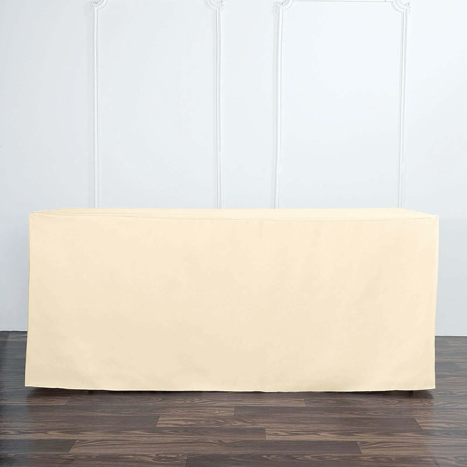 Fitted Polyester 72"x30" Rectangle Tablecloth Beige - Durable Table Cover