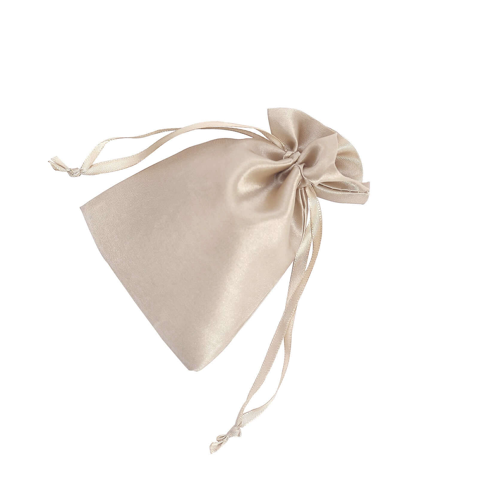 12 Pack 4"x6" Beige Satin Drawstring Wedding Party Favor Gift Bags