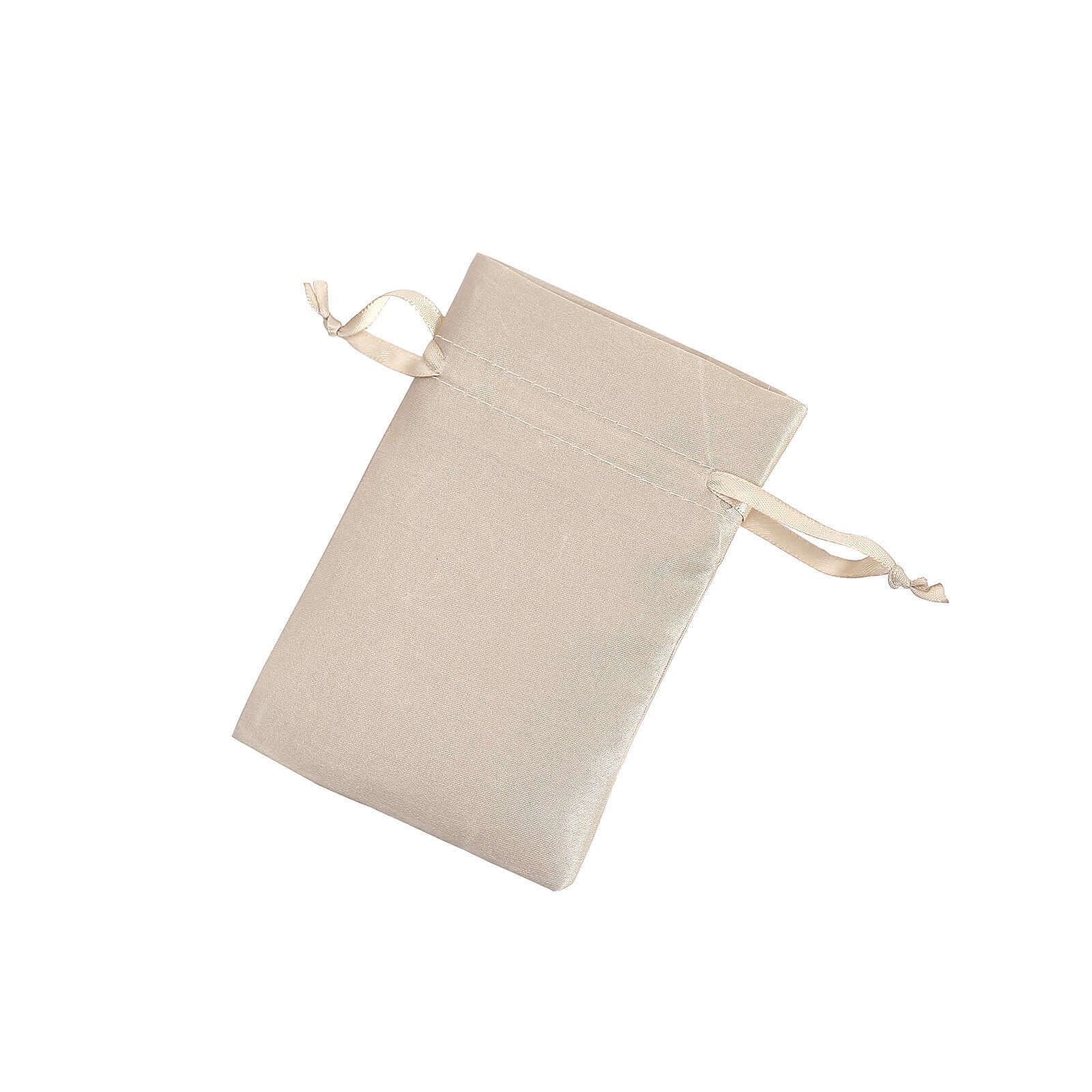 12 Pack 4"x6" Beige Satin Drawstring Wedding Party Favor Gift Bags