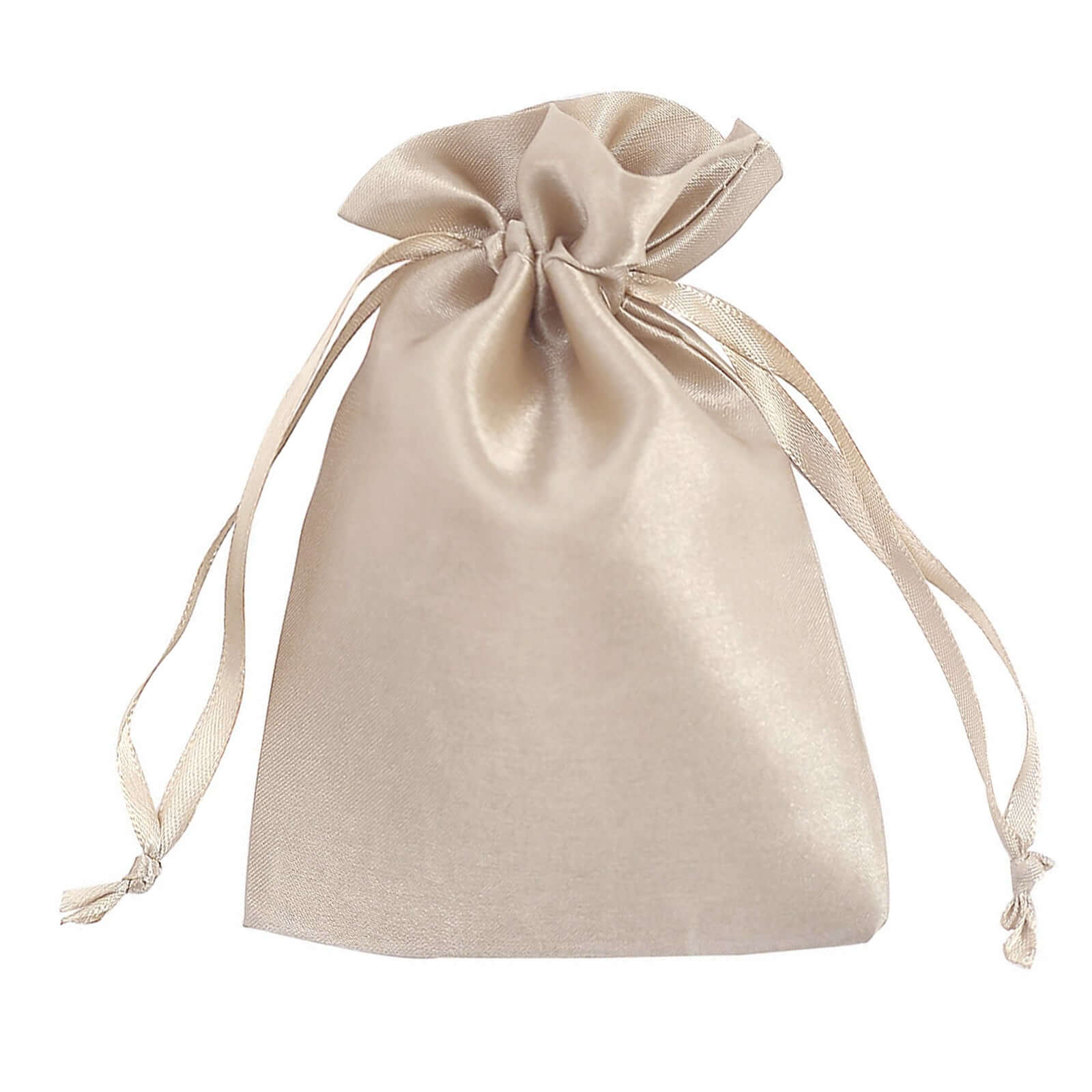 12 Pack 4"x6" Beige Satin Drawstring Wedding Party Favor Gift Bags