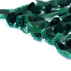 54"x4 Yards Hunter Emerald Green Big Payette Sequin Fabric Roll, Mesh Sequin DIY Craft Fabric Bolt