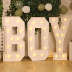 Giant LED Marquee Light Up Letter "Y", White 4ft Pre-Cut Foam Board with 10 Warm White Battery Operated LEDs, Glue Gun and Sticks
