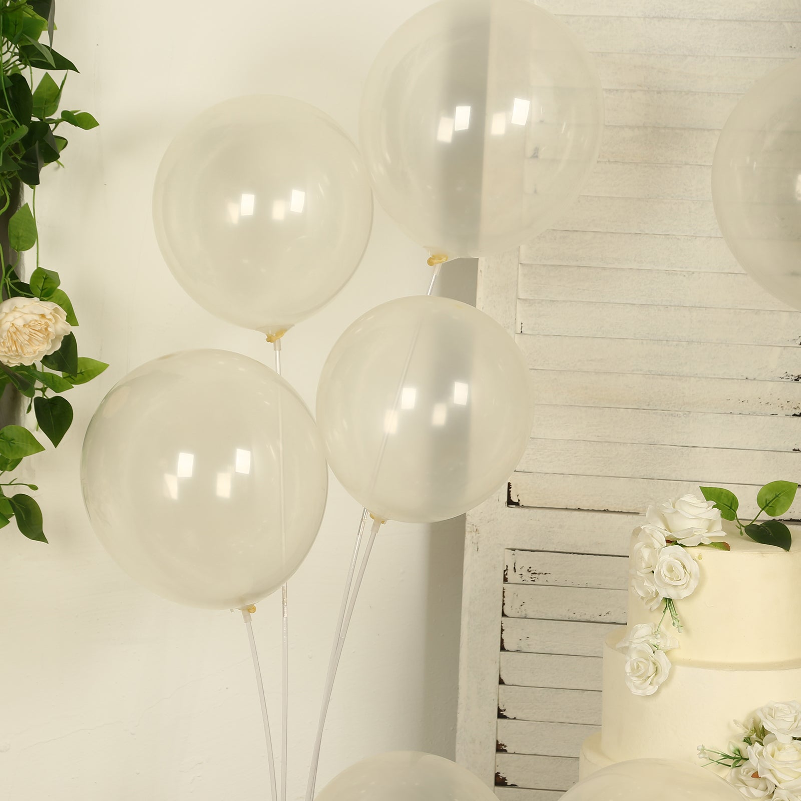 50 Pack Clear Biodegradable Balloons, 12" Thickened Extra Strong Eco-friendly Latex Helium Party Balloons