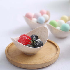 24-Pack Mini Wheat Straw Fiber Dessert Cups Biodegradable Eco-Friendly - Perfect for Ice Cream 3"