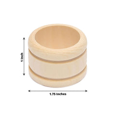 4 Pack Eco Friendly Natural Wooden Napkin Holder Rings, Disposable