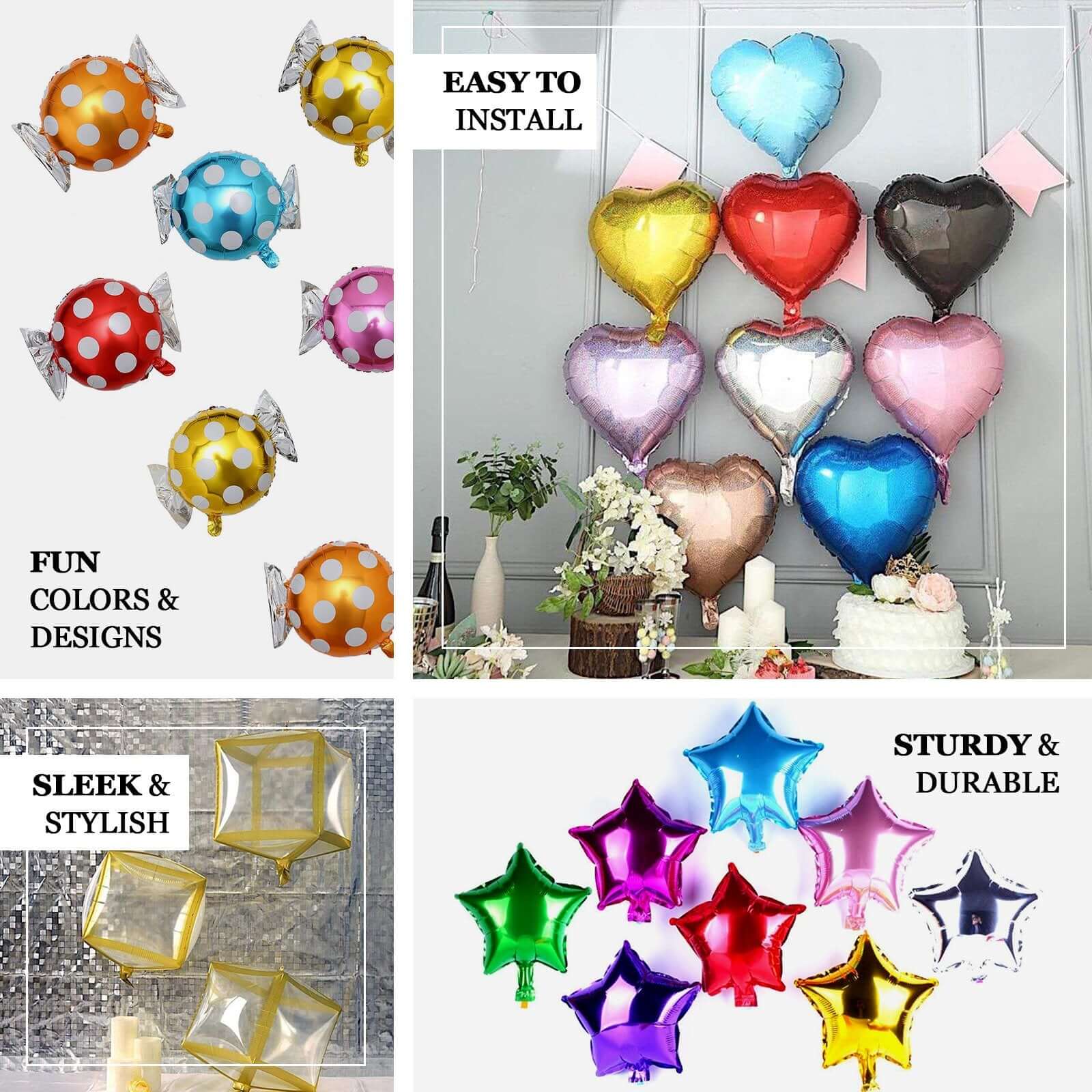 2 Pack 16" 4D Shiny Silver Star Mylar Foil Helium or Air Balloons