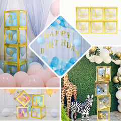 4-Pack Stickers Banner Custom 0-9 Number "5" Design Gold - Milestone Age and Date Stick-On Numbers 5"