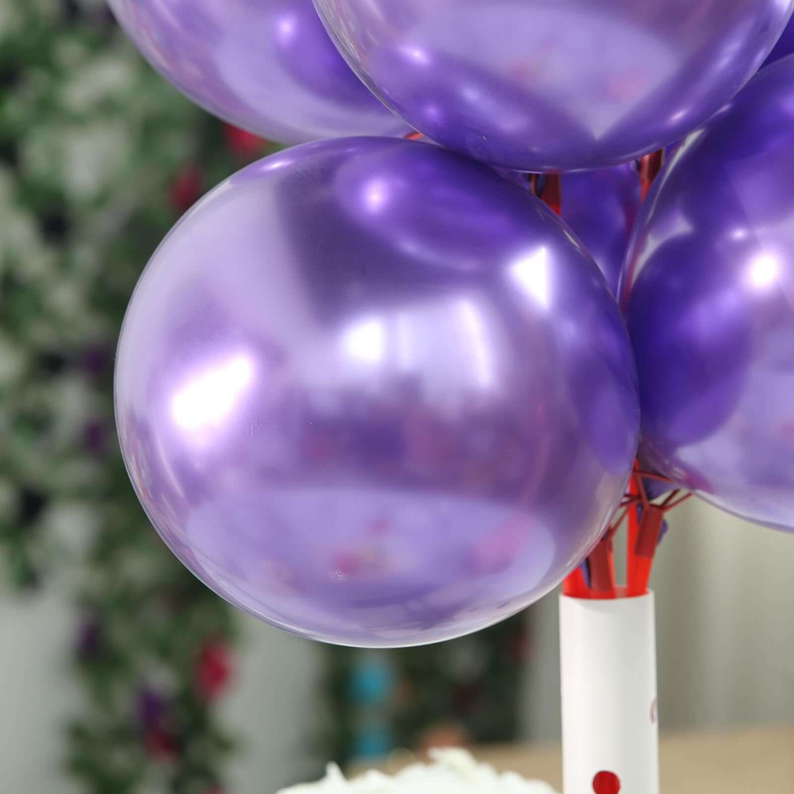 25 Pack 12" Metallic Chrome Purple Latex Helium Air Party Balloons