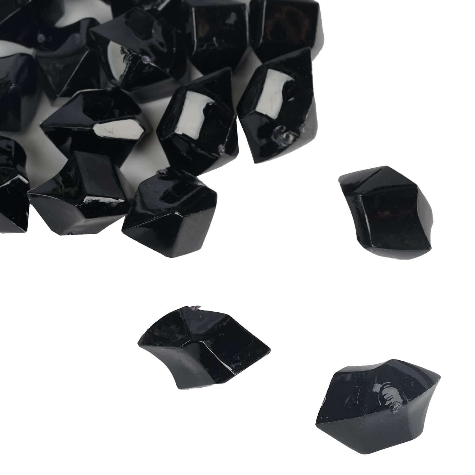 300 Pcs Acrylic Ice Bead Vase Fillers Large Black - Stylish DIY Craft Crystals for Event Decor & Wedding Tables