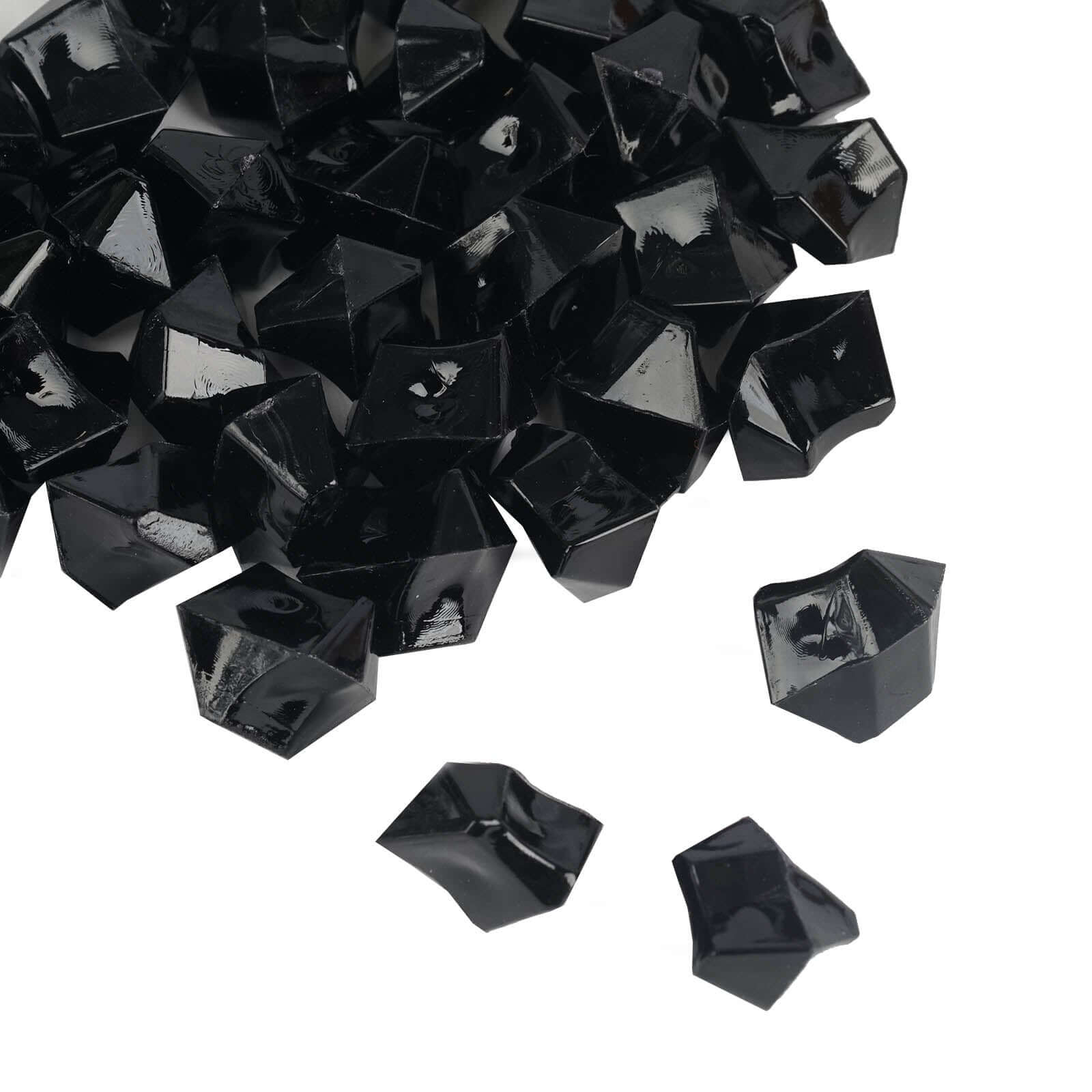 400 Pcs Acrylic Ice Bead Vase Fillers Mini Black - Chic DIY Craft Crystals for Wedding Centerpieces & Table Styling