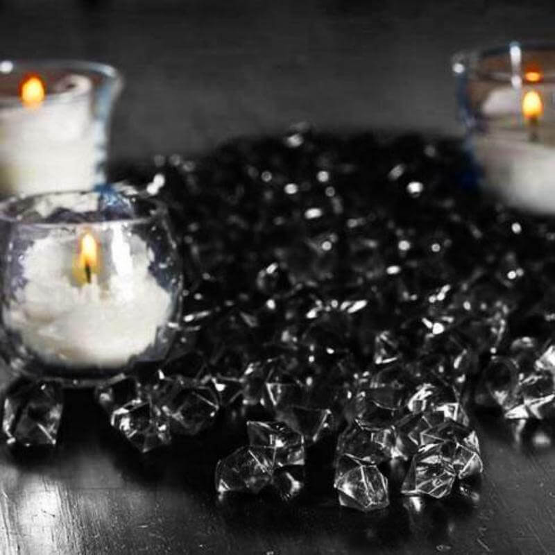 400 Pcs Acrylic Ice Bead Vase Fillers Mini Black - Chic DIY Craft Crystals for Wedding Centerpieces & Table Styling