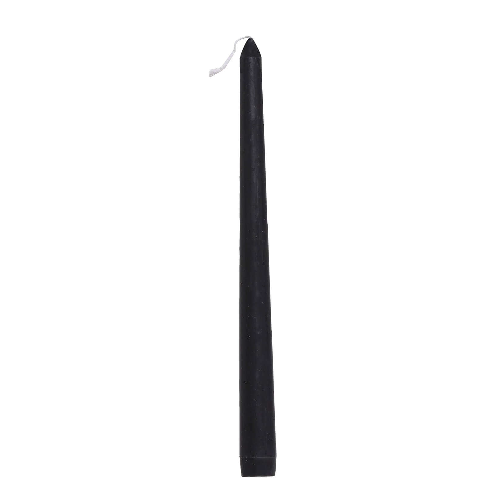 12-Pack Taper Candles Premium Wax Design Black - Unscented Candles for Upscale Settings 10"