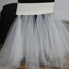 Spandex Chair Cover Skirt Tutu Style for Wedding Chairs Ivory - Stylish Decor for Formal Events