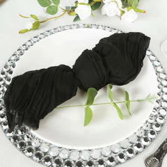 5 Pack Gauze Cheesecloth 24"x19" Napkins Black Reusable Dinner Napkins for Boho Farmhouse Style Events