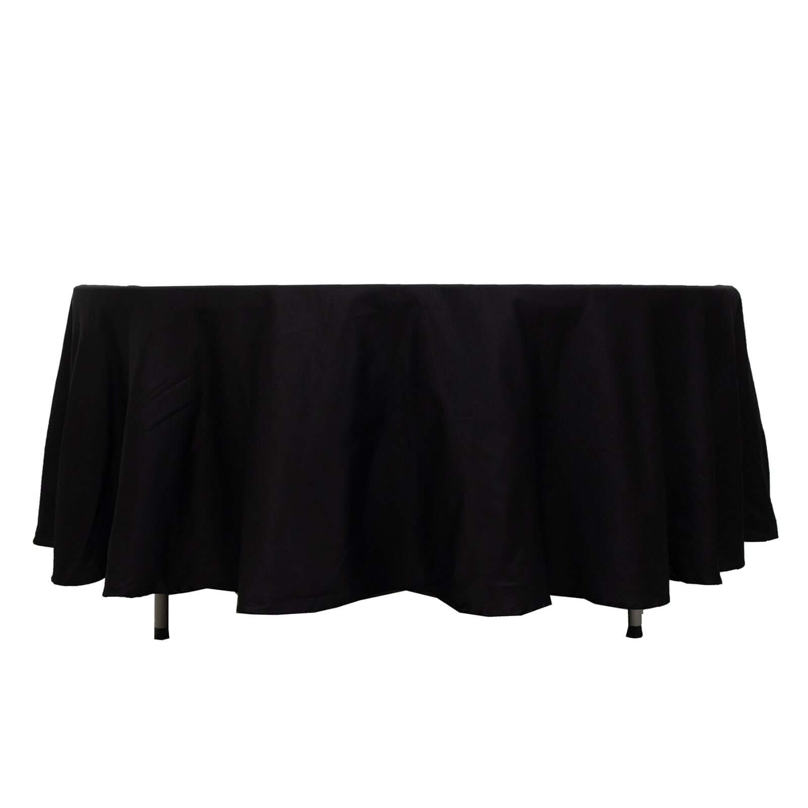 100% Cotton 108" Round Tablecloth Black Linen - Soft & Breathable Table Cover