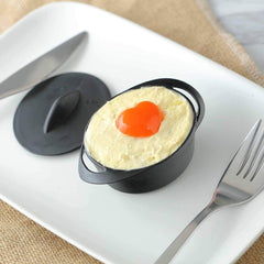 6 Pack 3oz Black Mini Plastic Cooking Pot Bowls, Disposable Mini Dessert & Appetizer Dishes with Lid and Handles