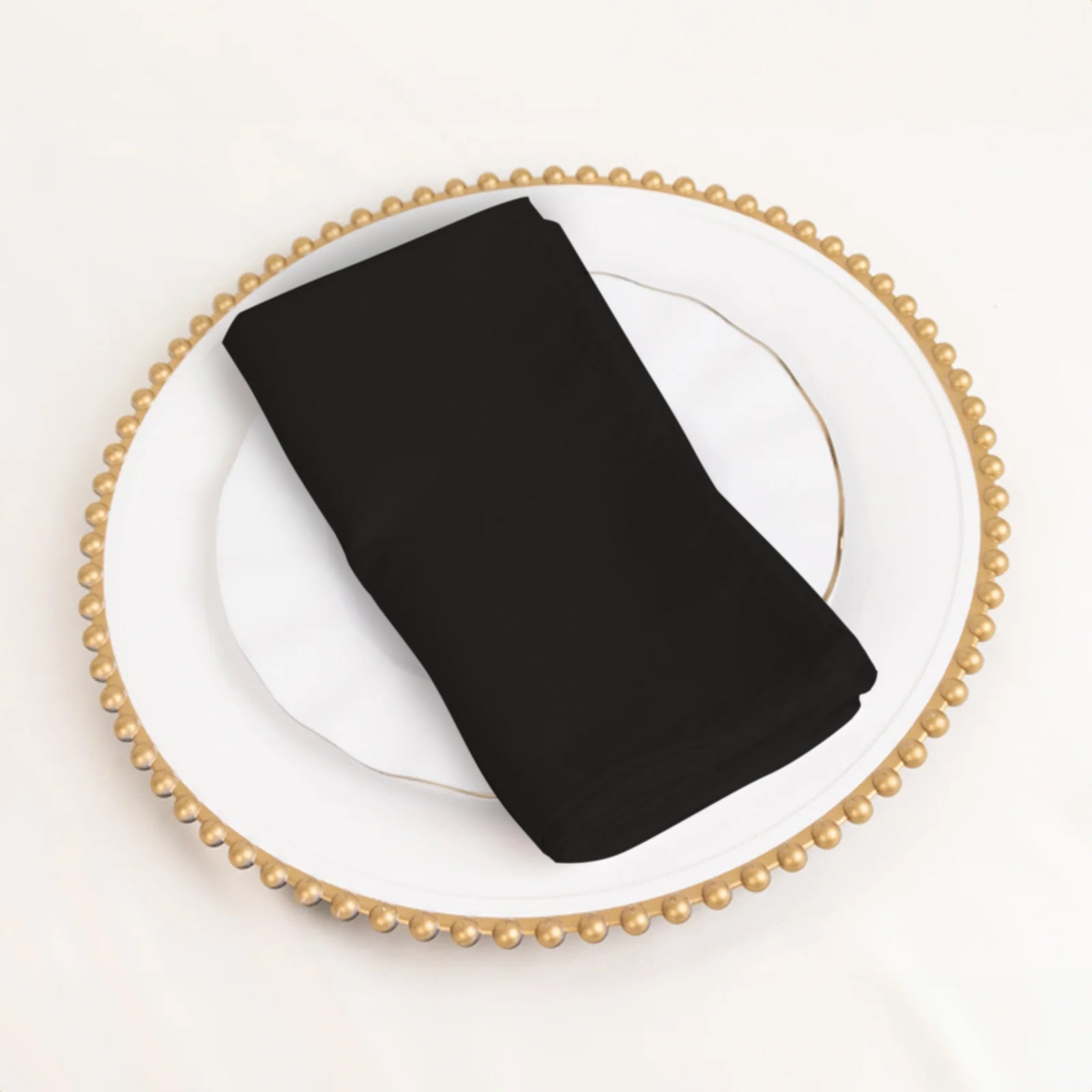 5 Pack Cotton Blend 20"x20" Napkins Black - Wrinkle-Resistant & Washable Dinner Napkins