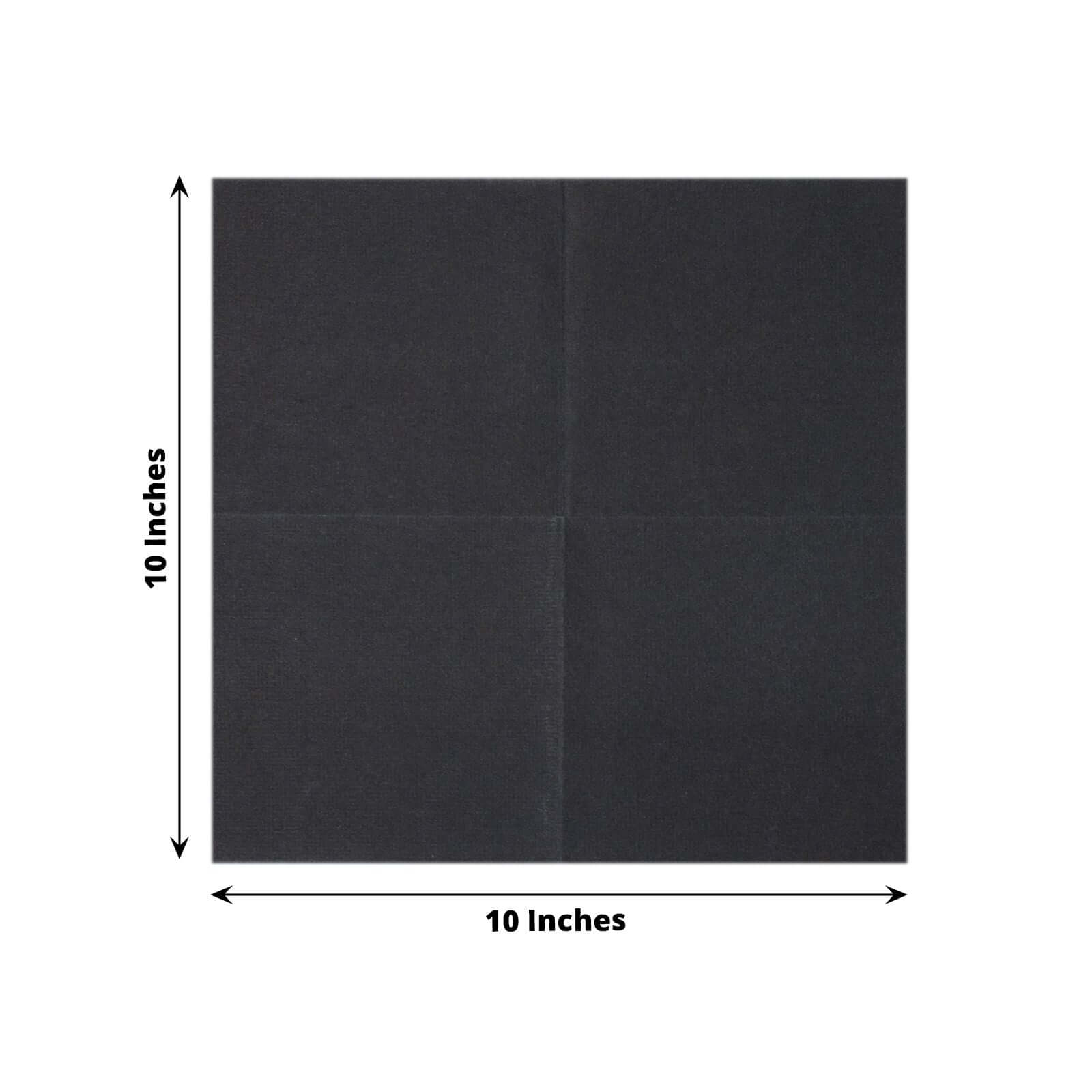 20-Pack Paper Linen-Like Cocktail Napkins Black - Disposable 5"x5" Airlaid Soft Napkins for Events