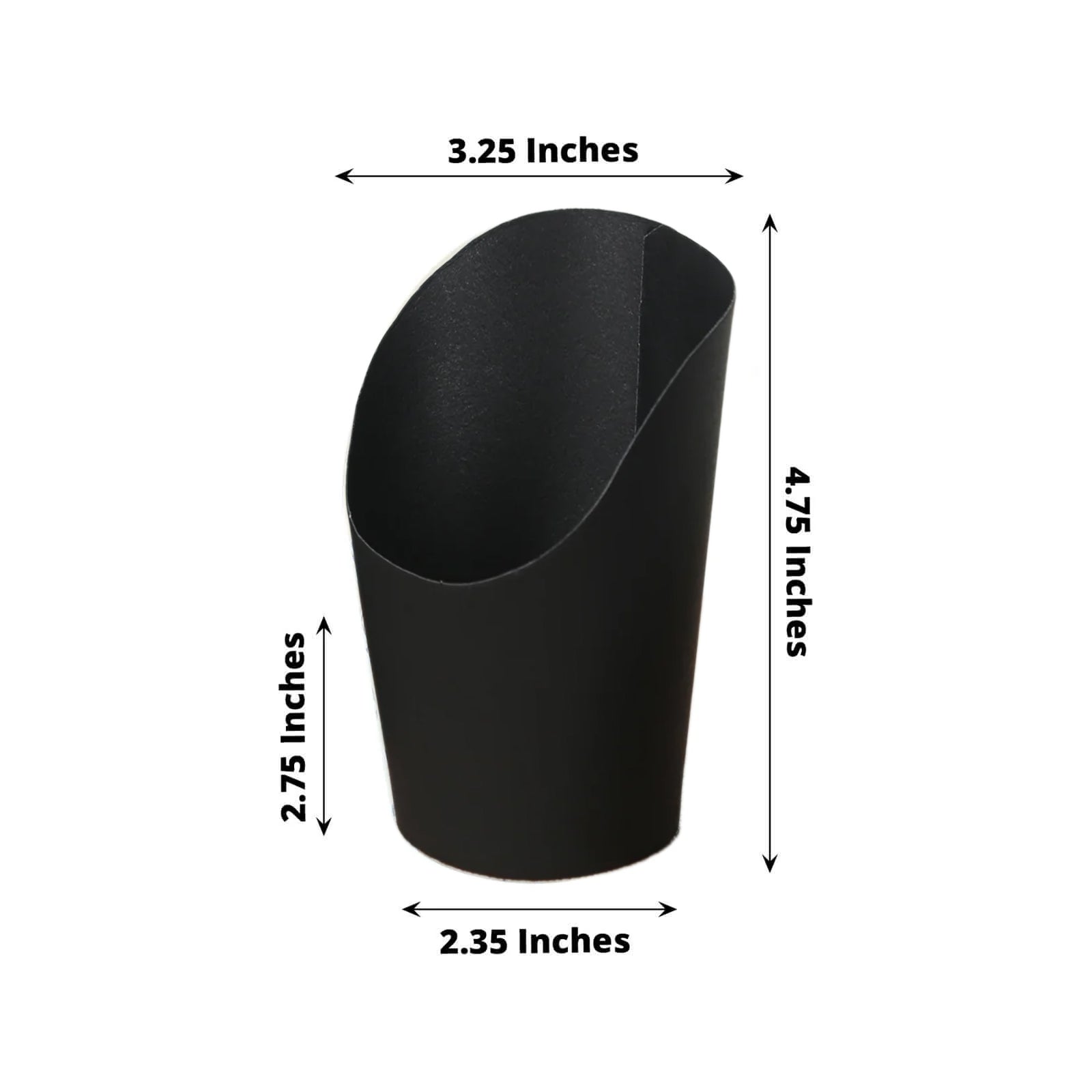 50-Pack Paper Popcorn Box Snack Cups Cone Design Black - Great for Appetizers 14oz