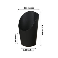50-Pack Paper Popcorn Box Snack Cups Cone Design Black - Great for Appetizers 14oz