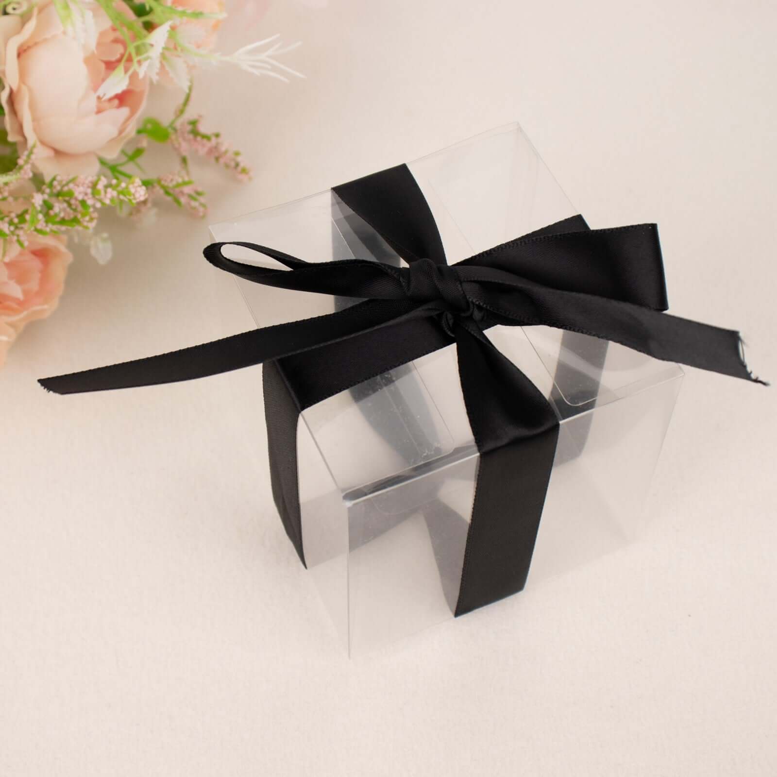 100 Yards 7 8" Black Single Face Decorative Satin Ribbon
