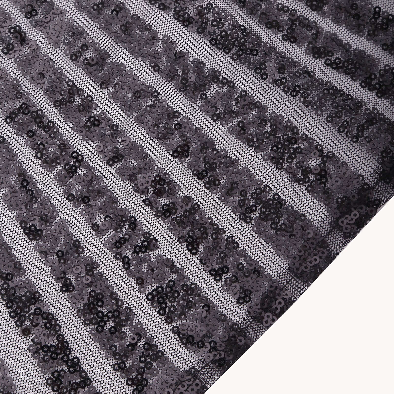 Sequin Napkins 20"x20" Black - Diamond Pattern Reusable Napkin