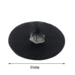 25 Pack 9" Black Sheer Nylon Tulle Circles Favor Wrap, DIY Craft Fabric