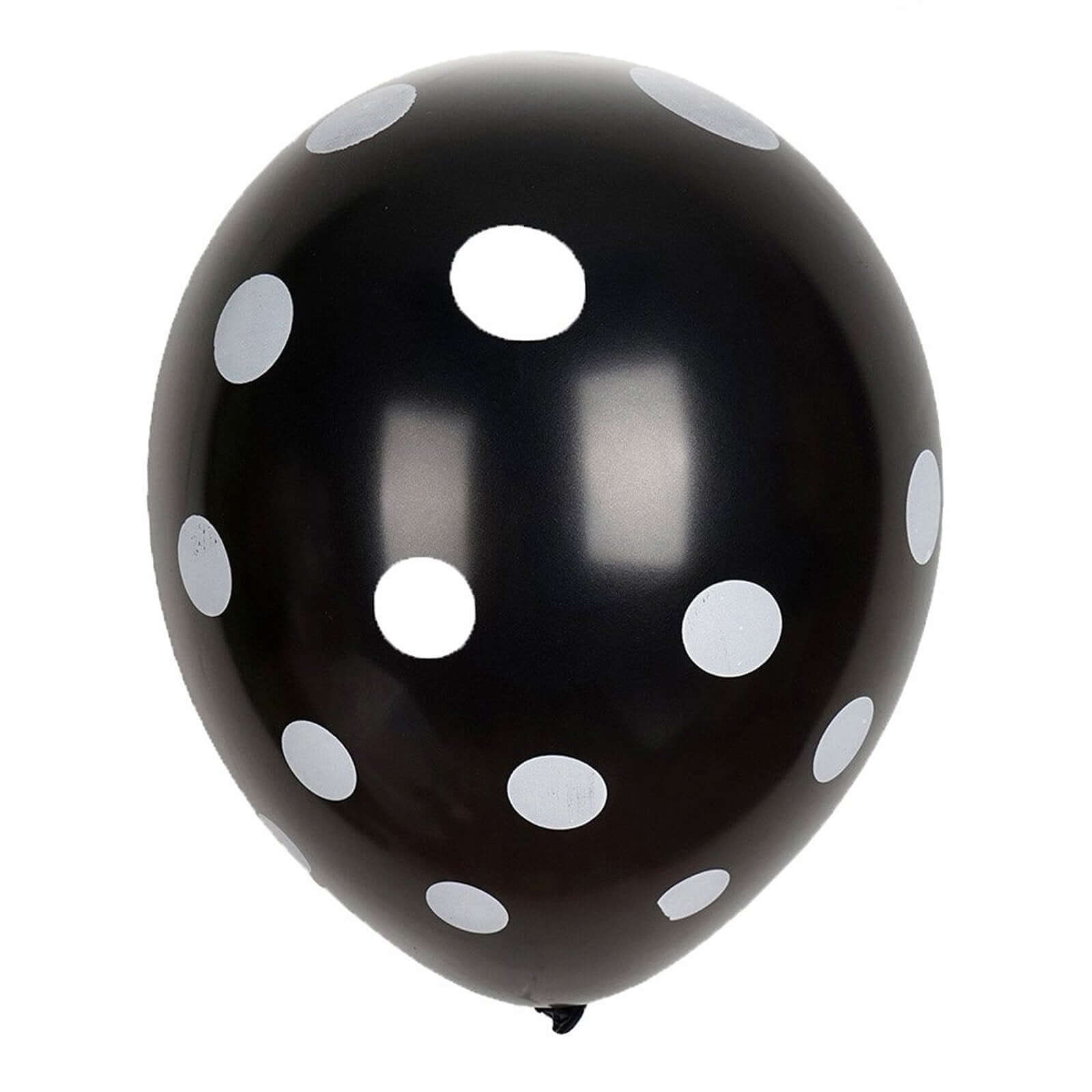 25 Pack 12" Black and White Fun Polka Dot Latex Party Balloons