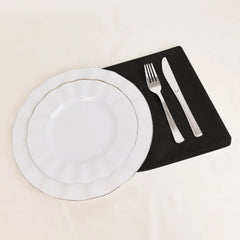 5 Pack Cotton Blend 20"x20" Napkins Black - Wrinkle-Resistant & Washable Dinner Napkins