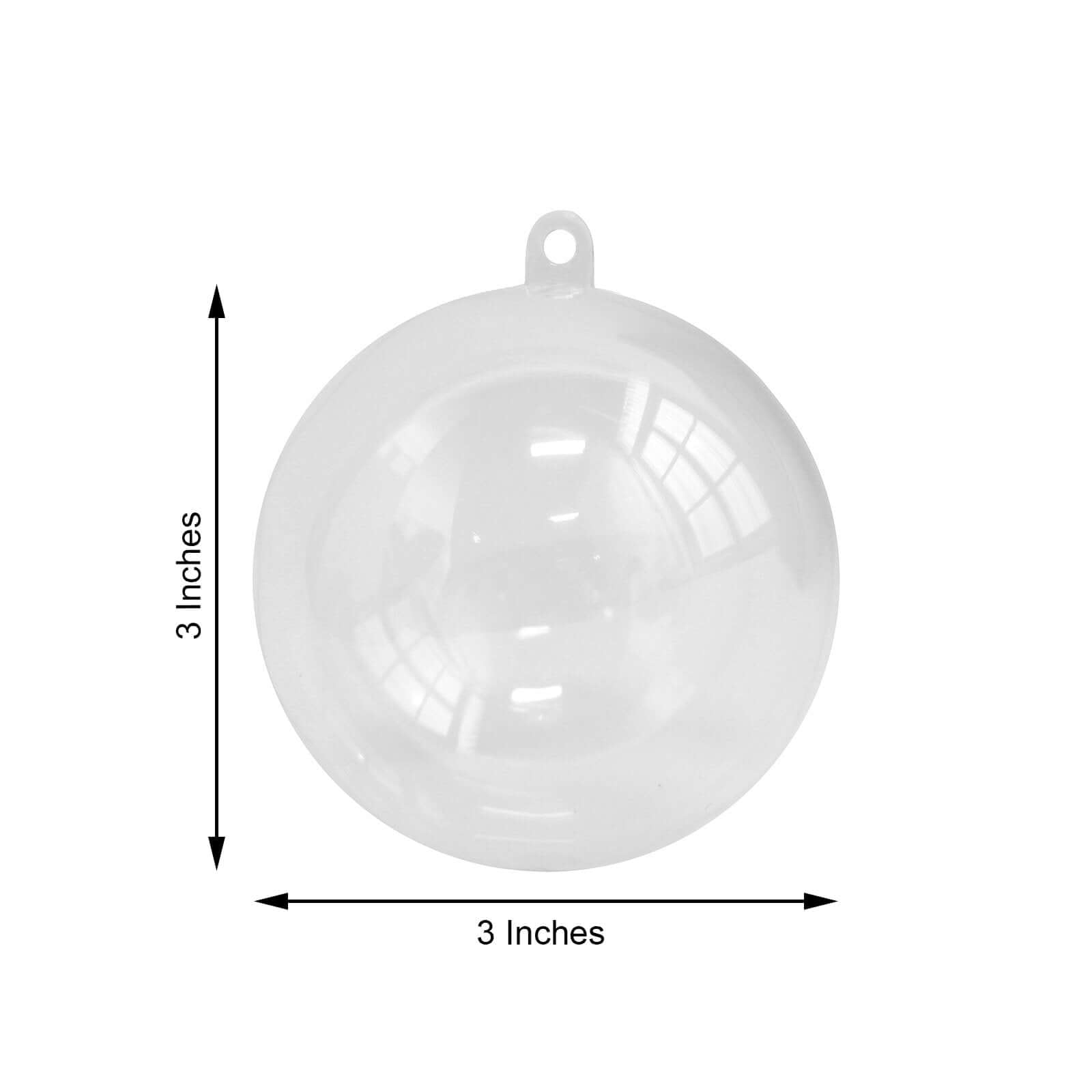 12-Pack Fillable Ornament Ball Candy Container Clear - Unique Transparent Candy Treat Favor Containers 3"